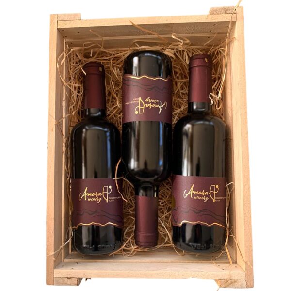 Vin de zmeură Amora Rubin - Set 3 sticle miniatură 375ml