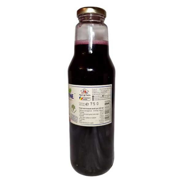 Suc Bio de Afine 100% fruct , fără zahăr adăugat Aurora Blueberries 750ml