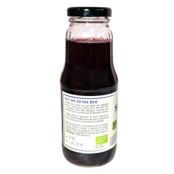 Suc Bio de Afine 100% fruct , fără zahăr adăugat Aurora Blueberries 300ml